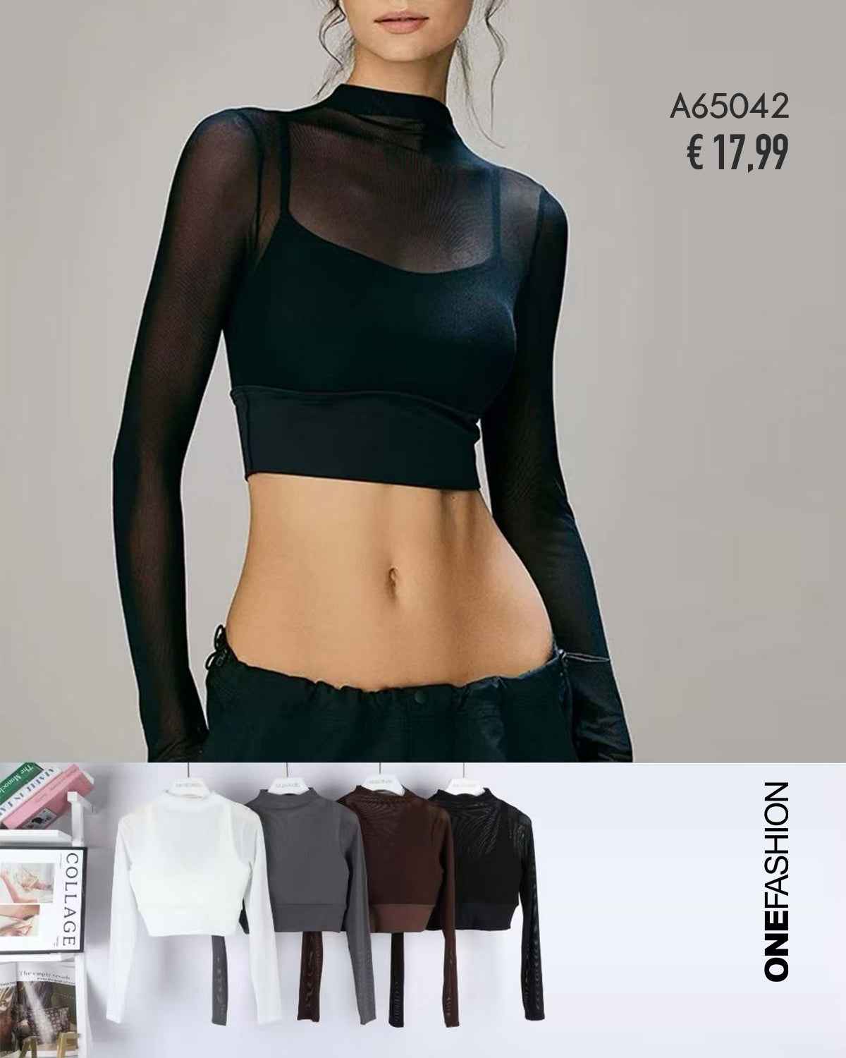 MAGLIA CORTA IN TULLE