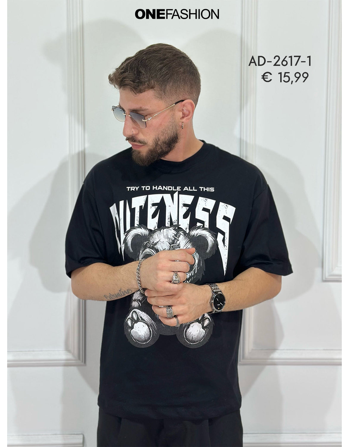 T-SHIRT UOMO CLEAN LOOK CON DETTAGLIO TONO SU TONO