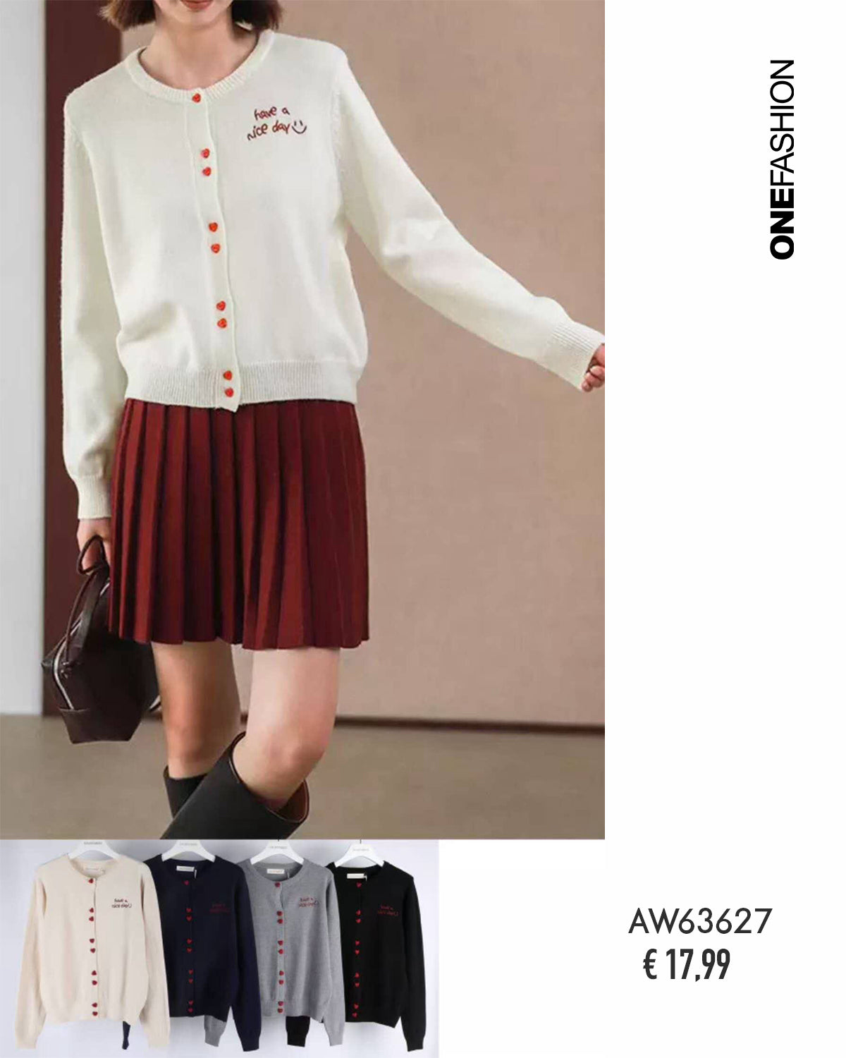 CARDIGAN RICAMATO CON DETTAGLI COLORATI