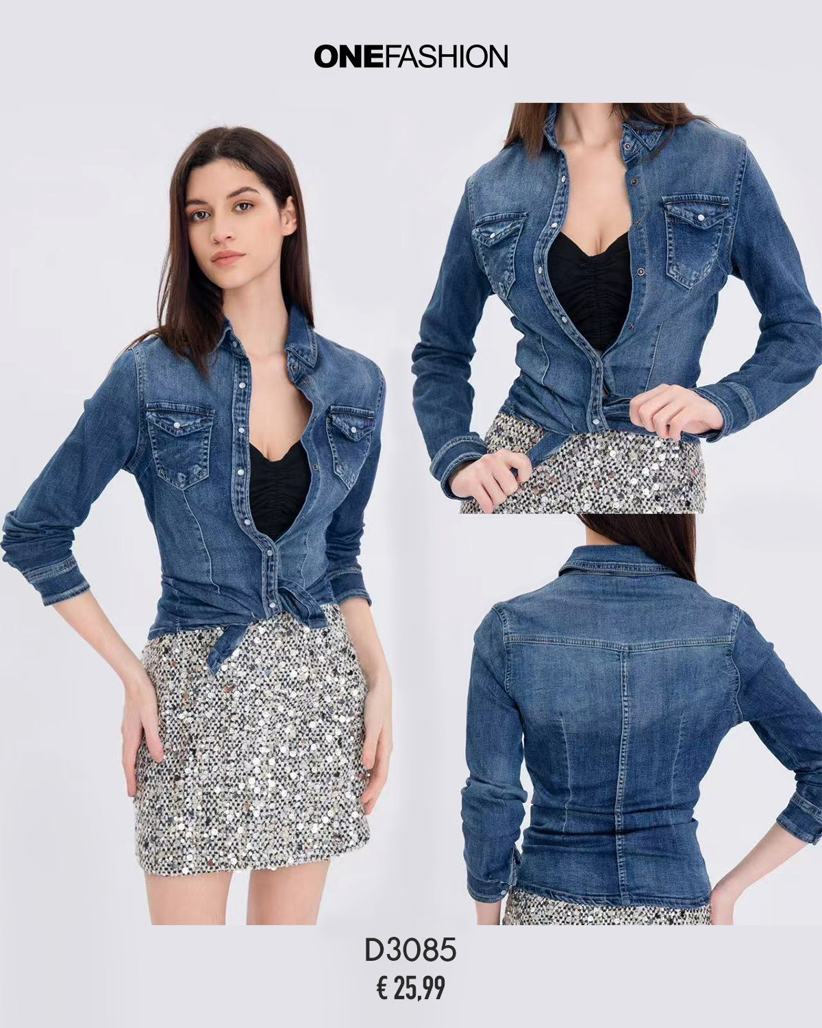 CAMICIA DI JEANS ADERENTE