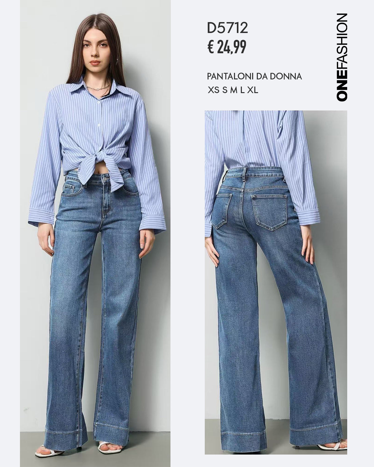 JEANS WIDE LEG CHIARO