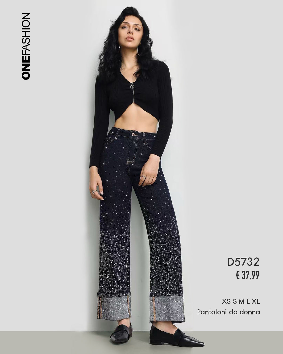 JEANS STRAIGHT CON STRASS