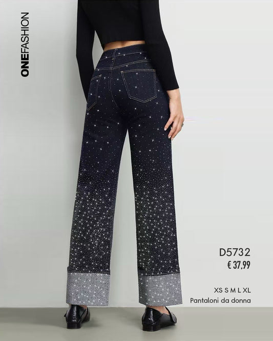 JEANS STRAIGHT CON STRASS