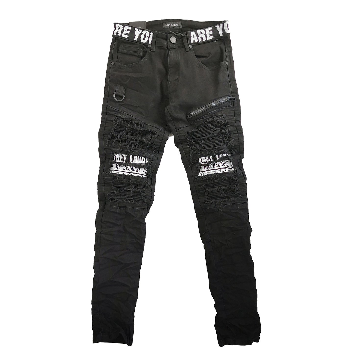 PANTALONE UOMO STILE STREET CON STAMPE TESTUALI