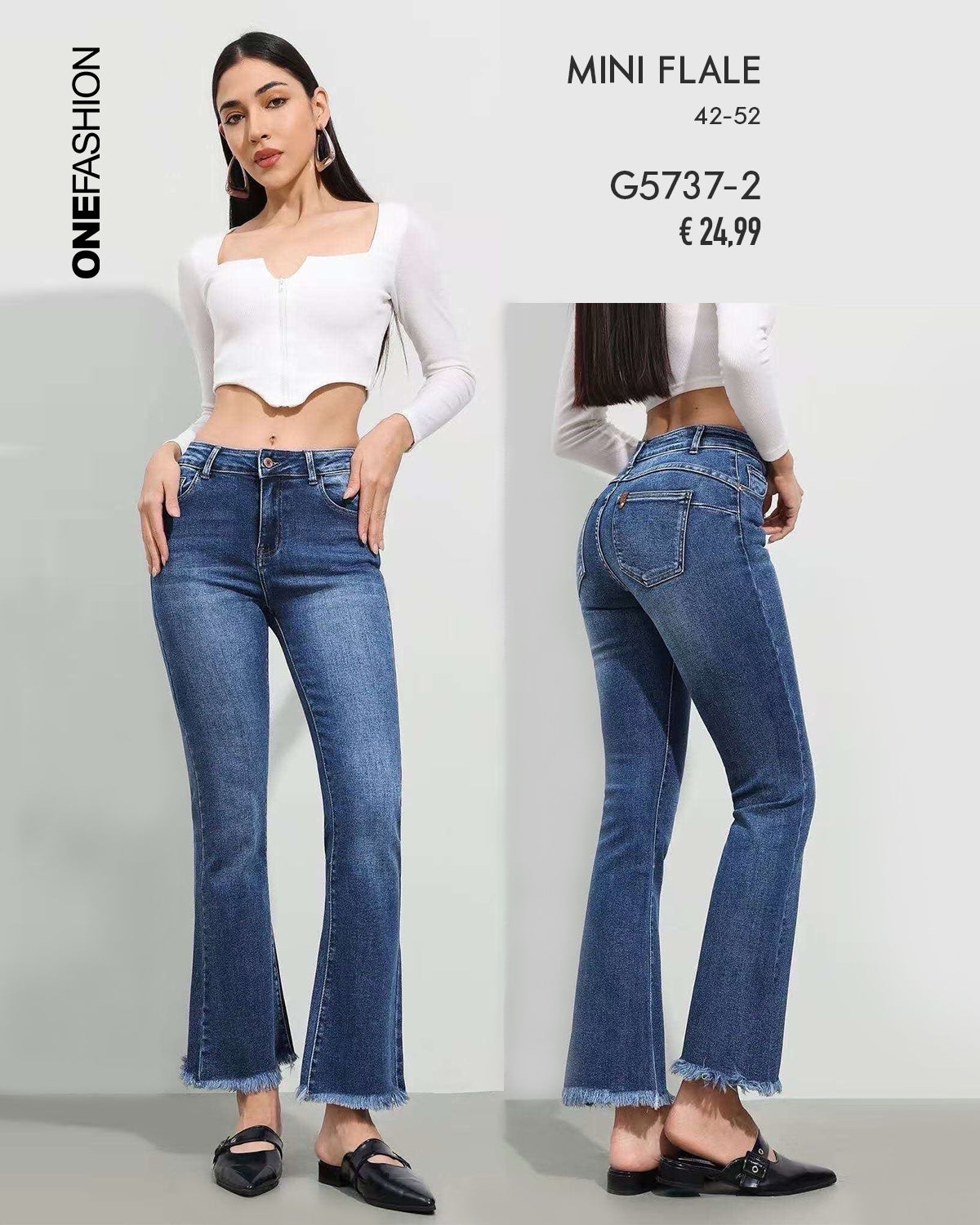 JEANS MINI FLARE CLEAN