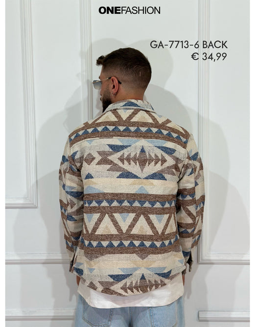 GIACCA UOMO MOTIVO GEOMETRICO CHIARO