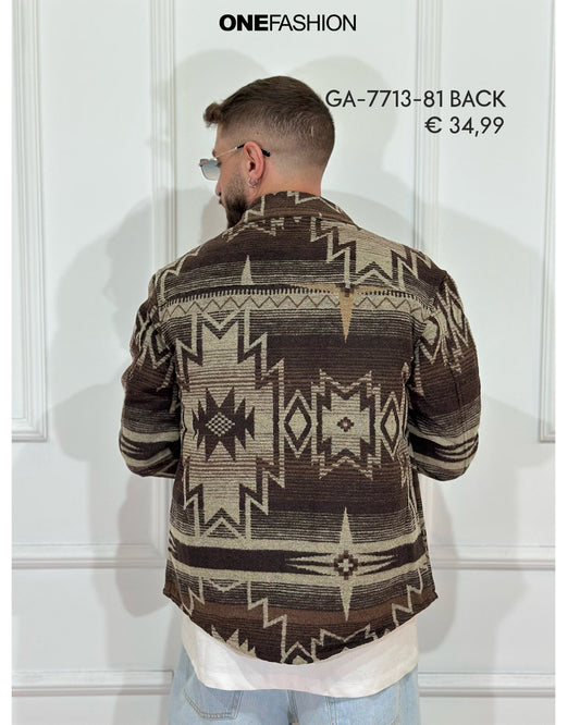 GIACCA UOMO MOTIVO ETNICO SCURO