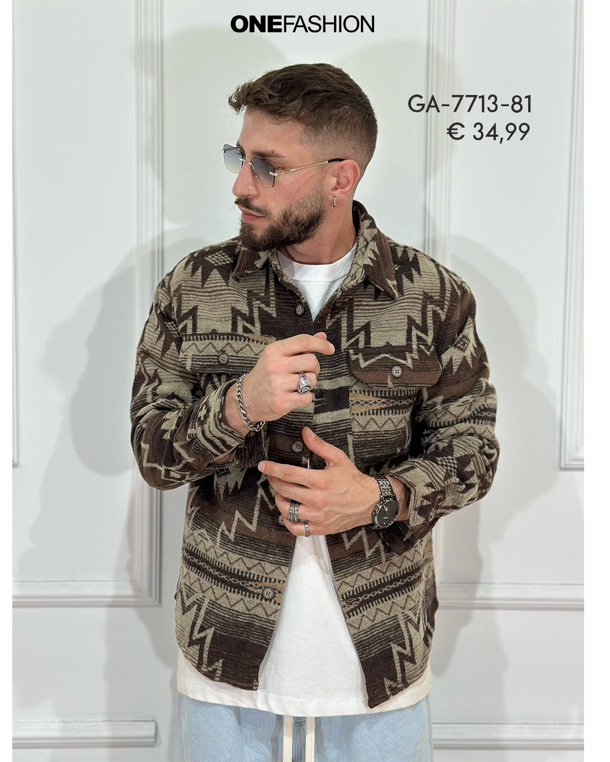 GIACCA UOMO MOTIVO ETNICO SCURO