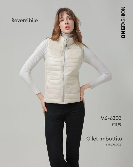 GILET DOUBLE FACE LEOPARDATO