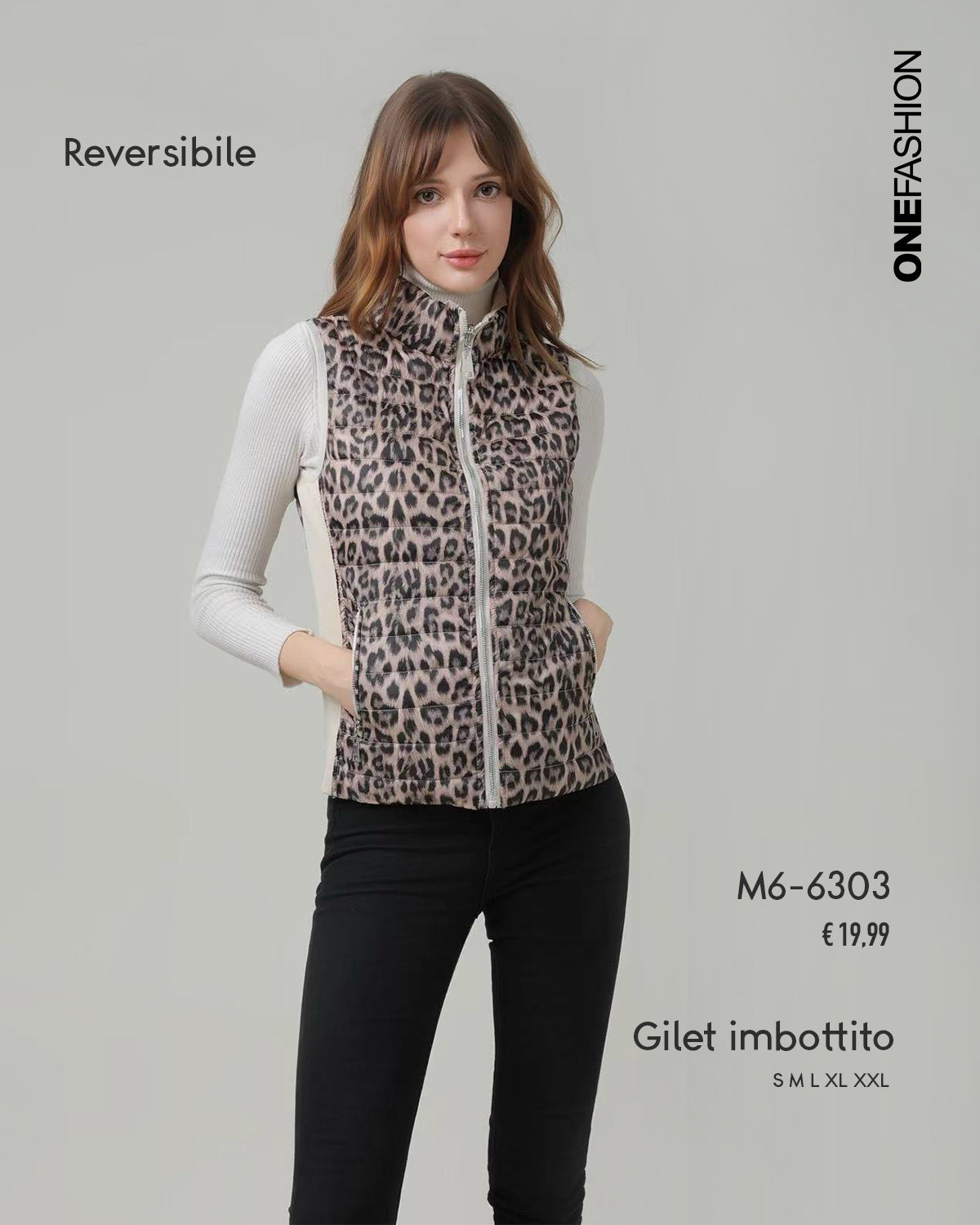 GILET DOUBLE FACE LEOPARDATO