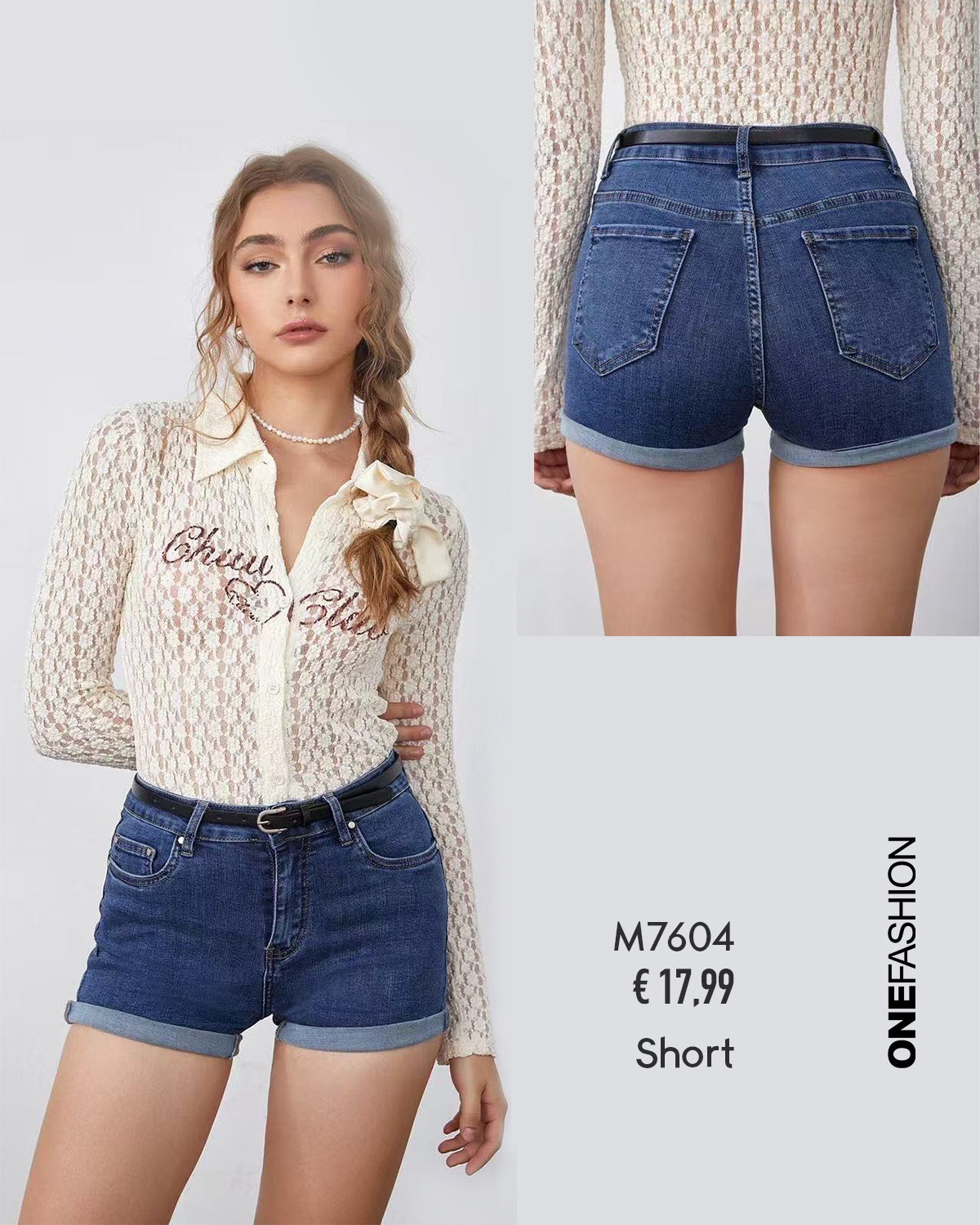 SHORT IN DENIM CON RISVOLTO