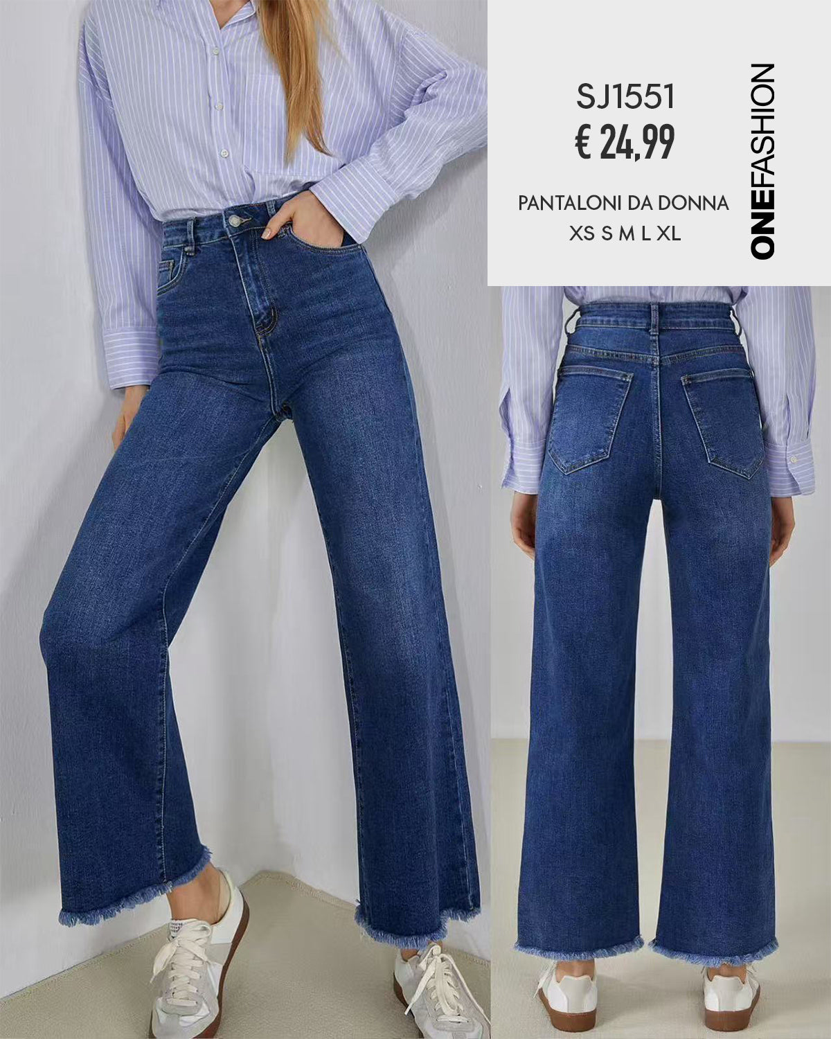 JEANS CROPPED CON FRANGE