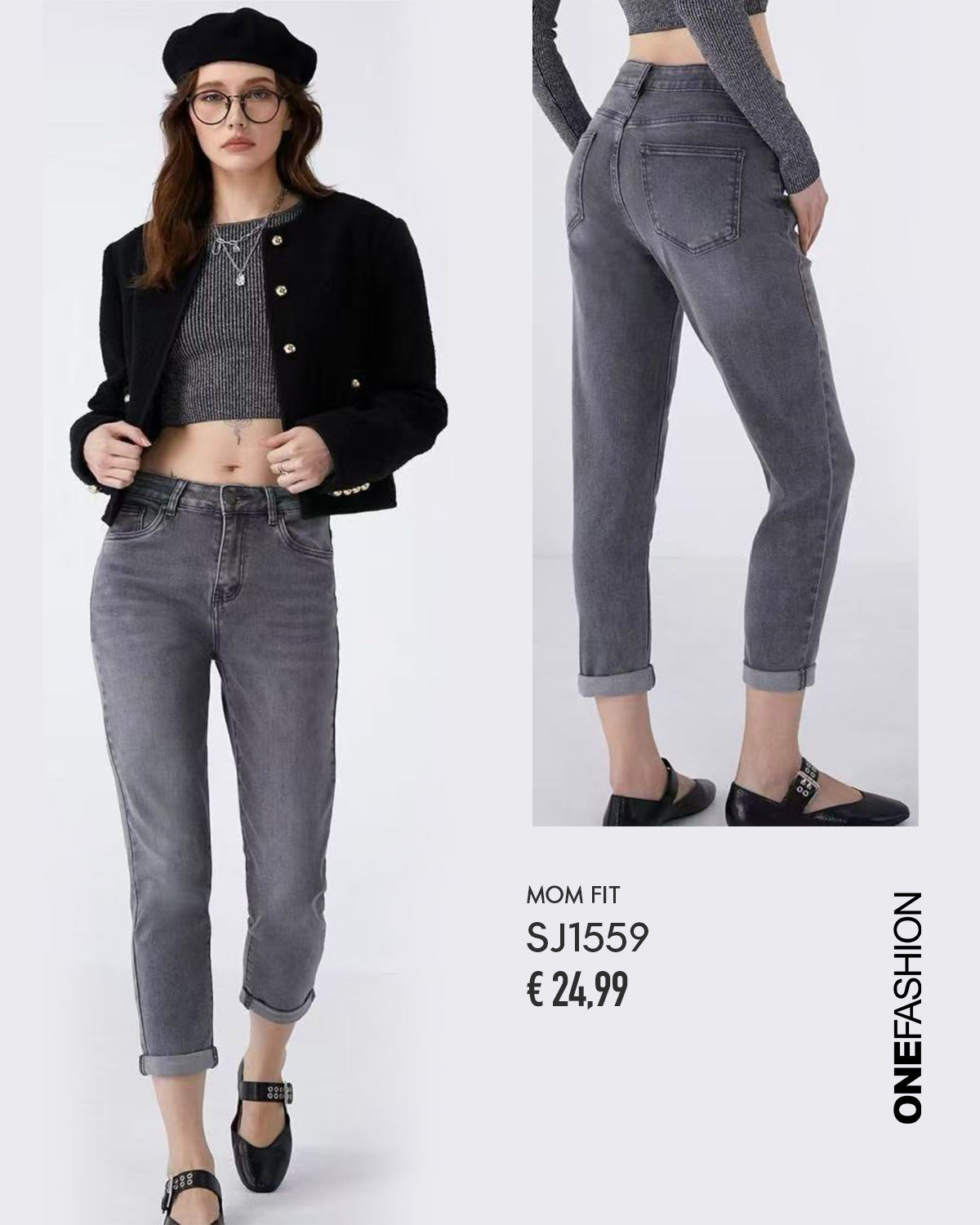 JEANS GRIGIO MORBIDO