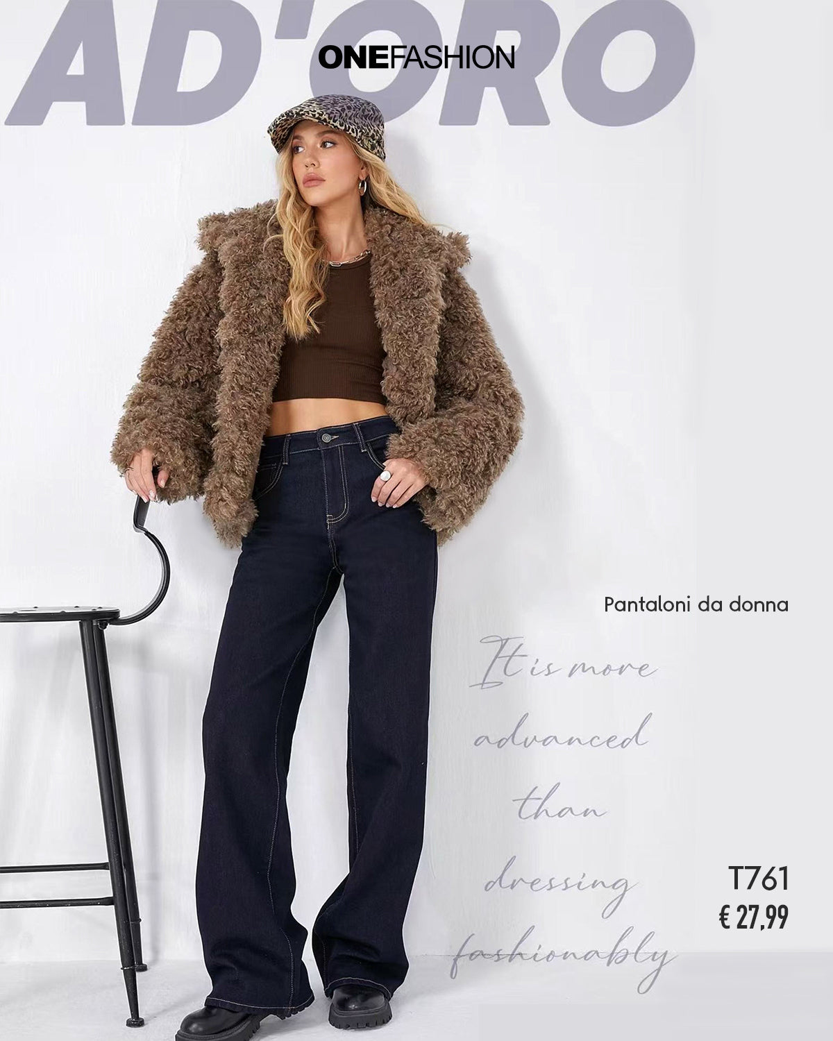 JEANS AD'ORO OVERSIZE SCURO