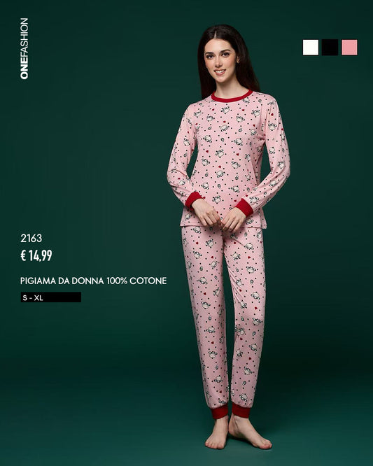 PIGIAMA DONNA 100% COTONE FANTASIA FLOREALE
