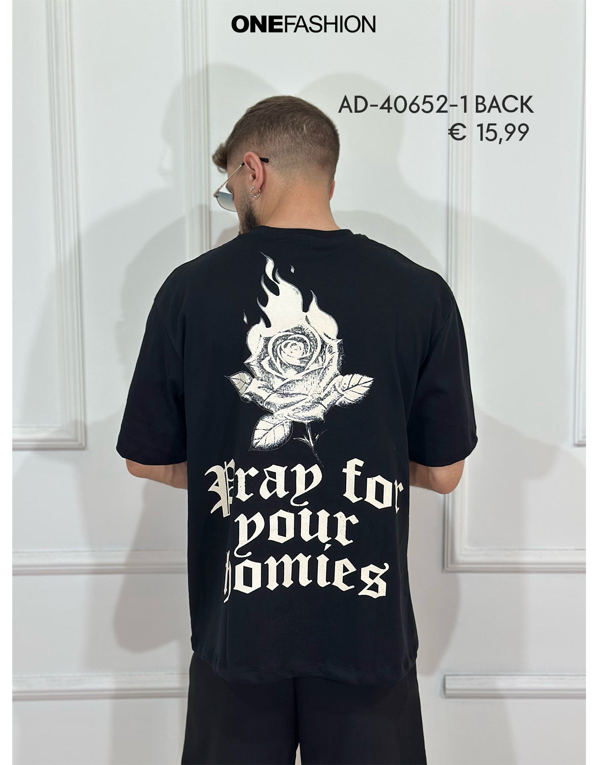 T-SHIRT UOMO “PRAY FOR YOUR HOMIES” STAMPA ICONICA