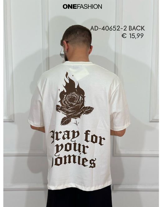 T-SHIRT UOMO “PRAY FOR YOUR HOMIES” STAMPA ICONICA