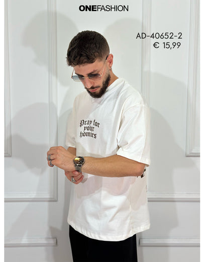 T-SHIRT UOMO “PRAY FOR YOUR HOMIES” STAMPA ICONICA