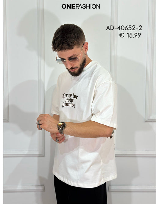 T-SHIRT UOMO “PRAY FOR YOUR HOMIES” STAMPA ICONICA