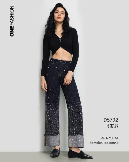 JEANS STRAIGHT CON STRASS