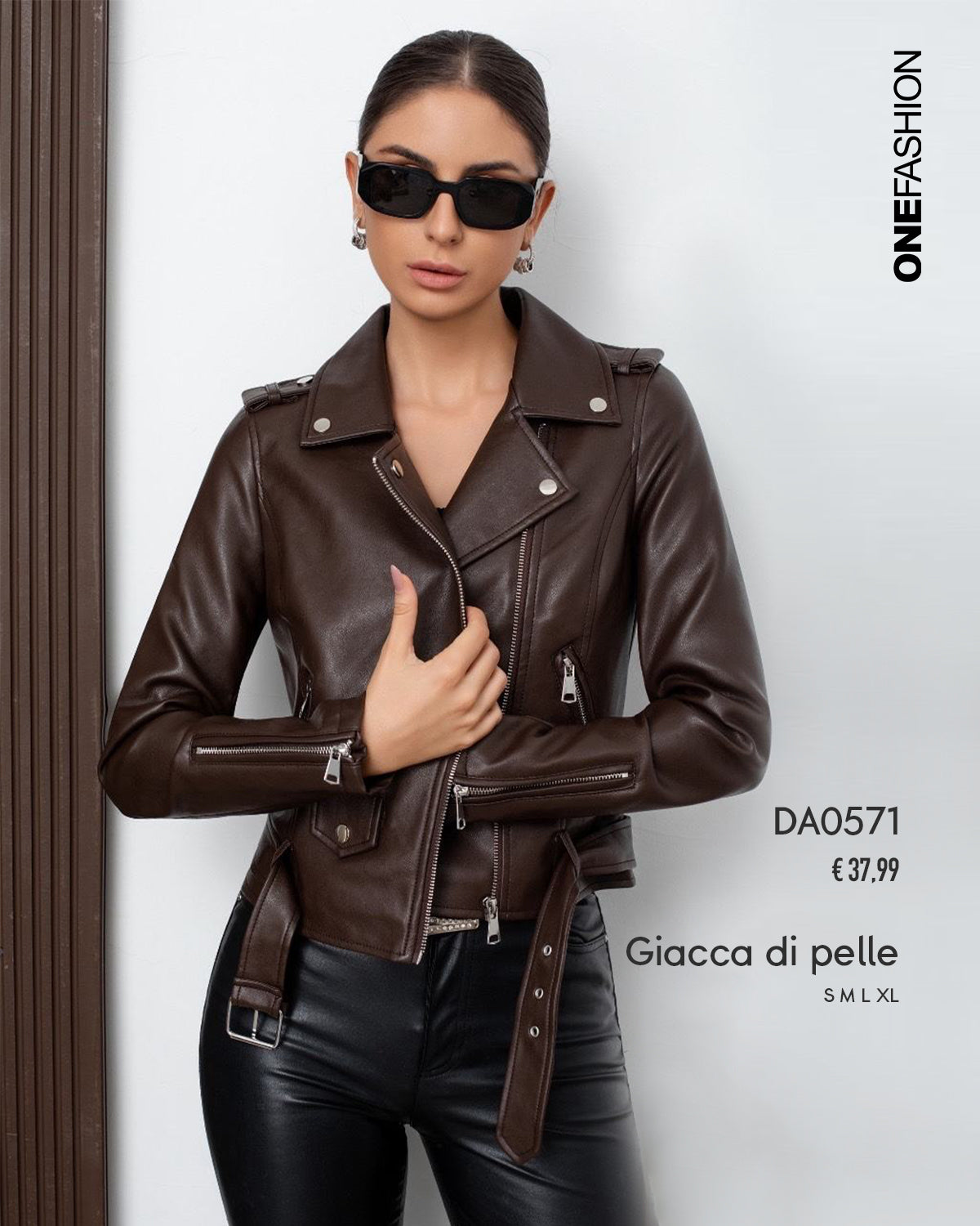 GIACCA MOTO CHIC MARRONE