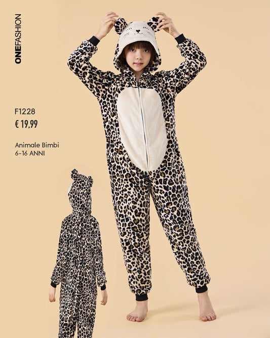TUTA ANIMALE BAMBINO LEOPARDO