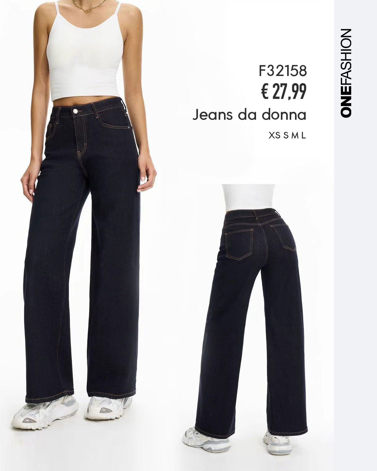 JEANS WIDE A VITA ALTA