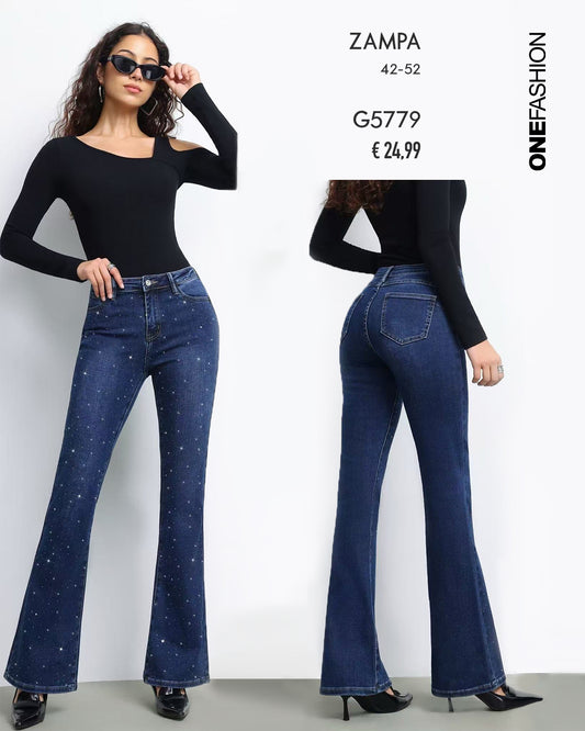 JEANS FLARE FULL CRYSTAL
