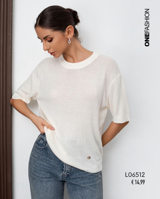 T-SHIRT BIANCA FLUIDA