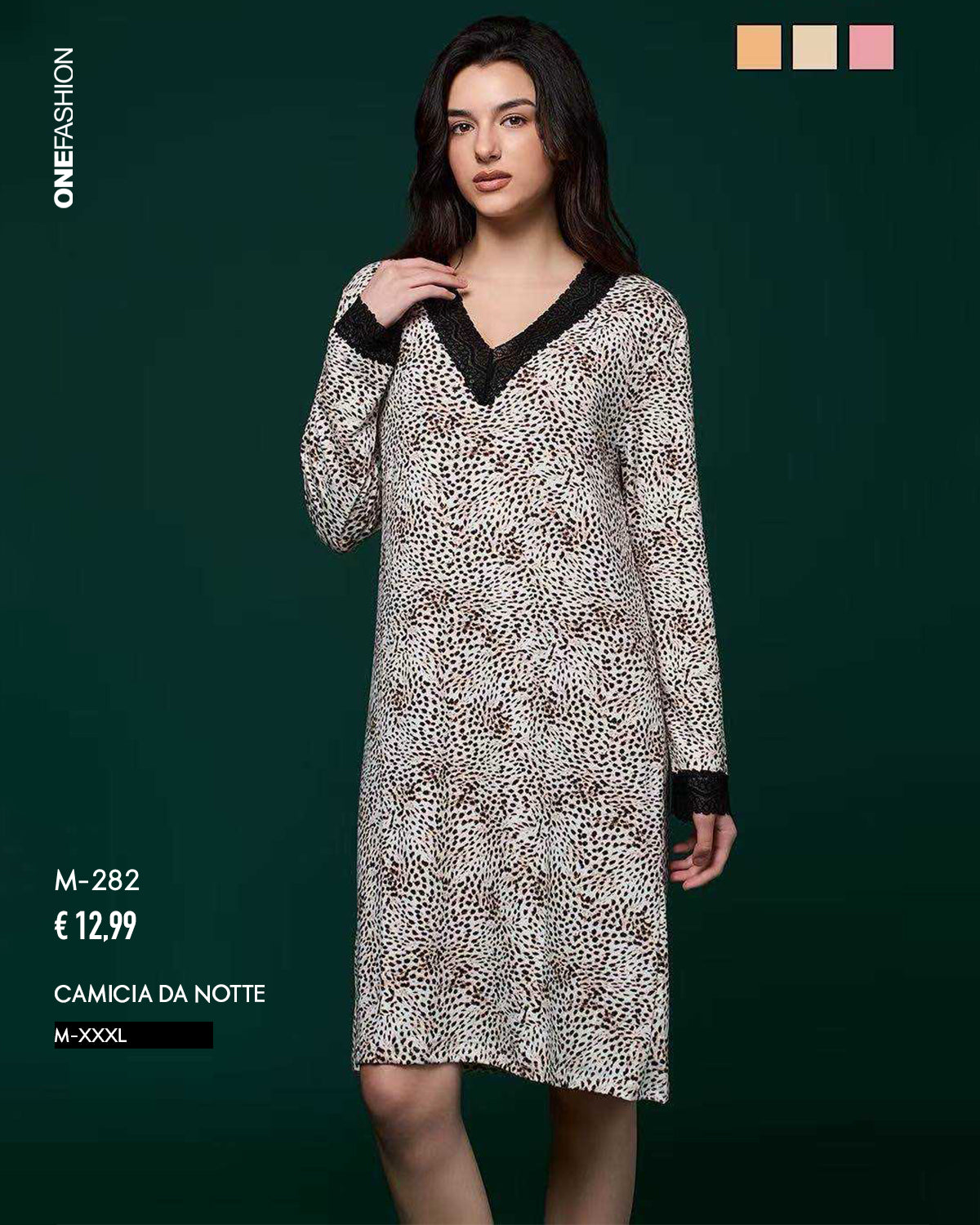 CAMICIA DA NOTTE CON DETTAGLI IN PIZZO