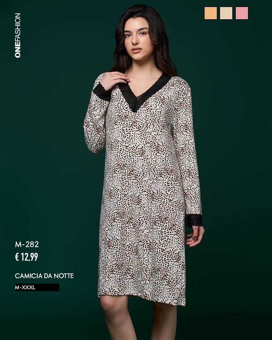 CAMICIA DA NOTTE CON DETTAGLI IN PIZZO