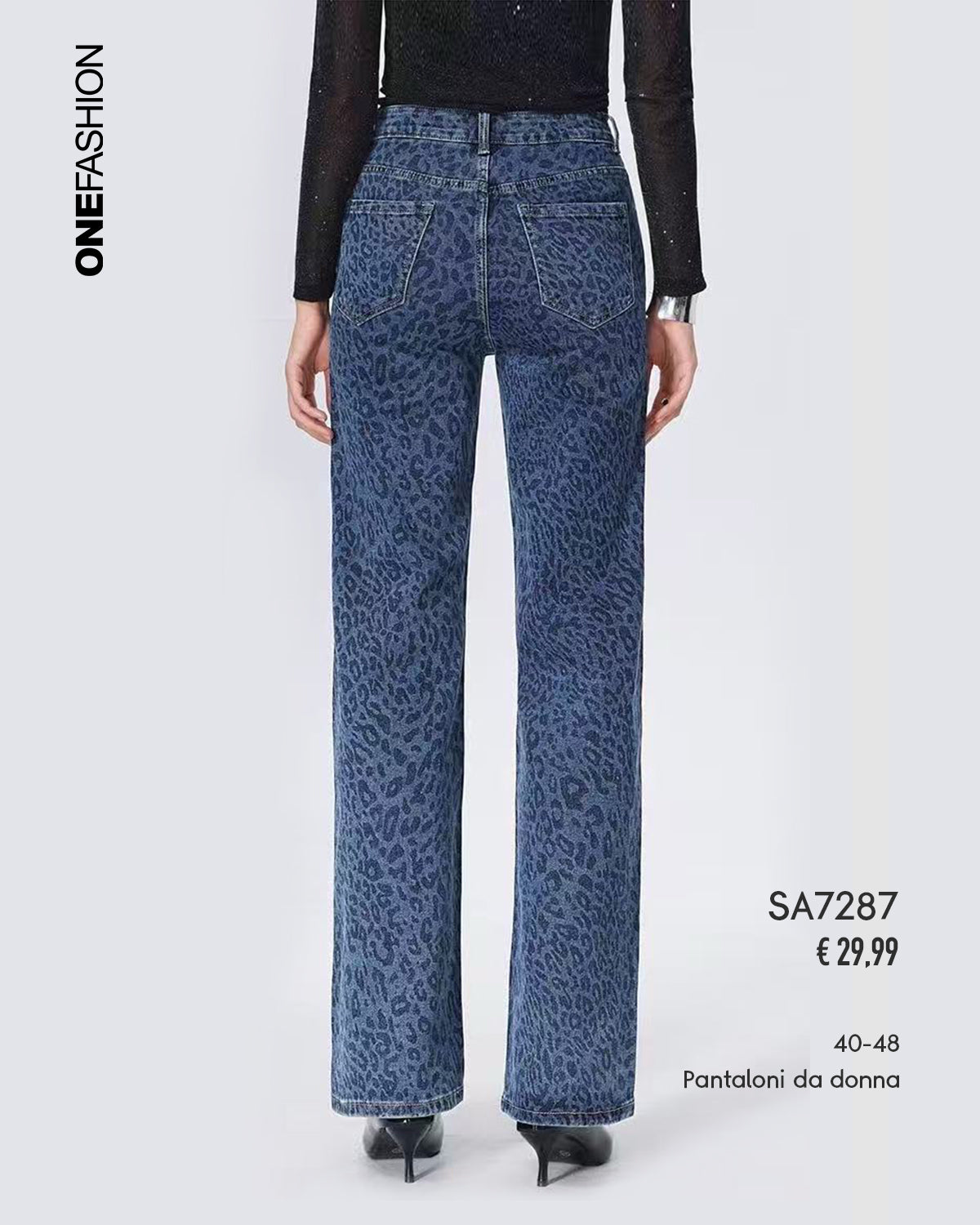 JEANS PALAZZO CON STRASS