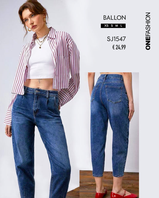 JEANS BALLOON FIT DENIM CHIARO