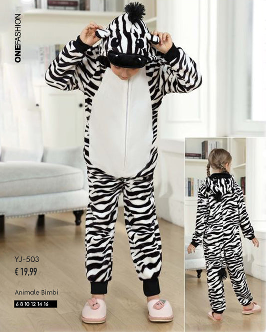 TUTA ANIMALE BAMBINO ZEBRA