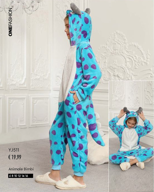 TUTA ANIMALE BAMBINO MOSTRO AZZURRO
