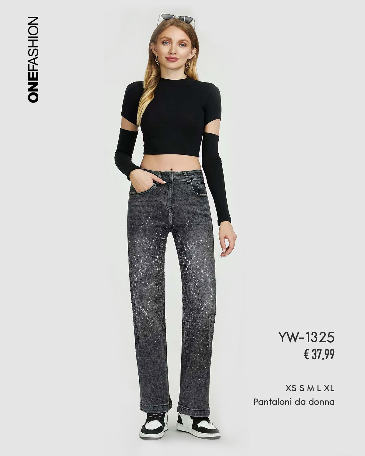 JEANS STRAIGHT CON STRASS